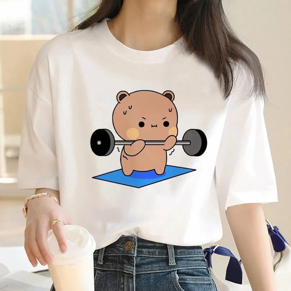 Bubu Dudu T Shirt Women Kawaii Cartoon Y2k Punk Funny Tshirt Hip Hop Unisex Streetwear Harajuku Anime Tshirt Female Clothing