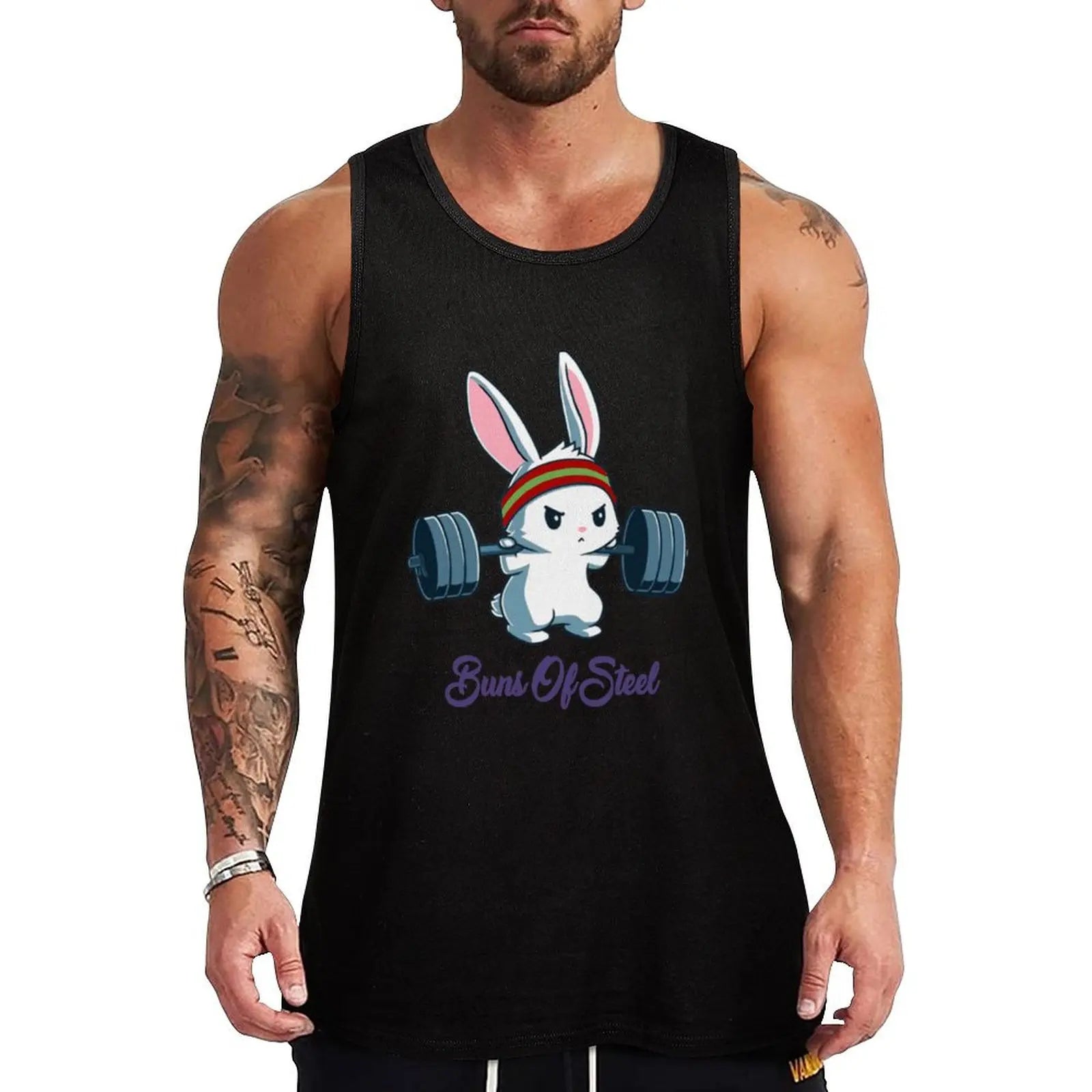 Buns Of Steel Fitness Rabbit Bunny Lover Gym Workout Tank Top sleeveless gym shirt man fitness Working vest Men sleeveless tee