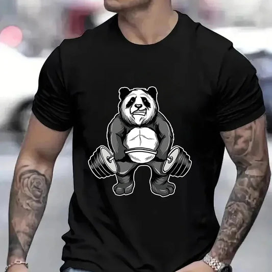 Panda Gym TShirts Workout Trainer Print Streetwear Men Women Fashion T Shirt Short Sleeve Clothes Funny Tees Tops Clothing