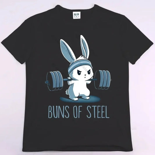 Rabbit Fitness Funny Gym Rat Bodybuilding Crewneck T Shirt Men Casual Short Sleeve Oversized TShirt