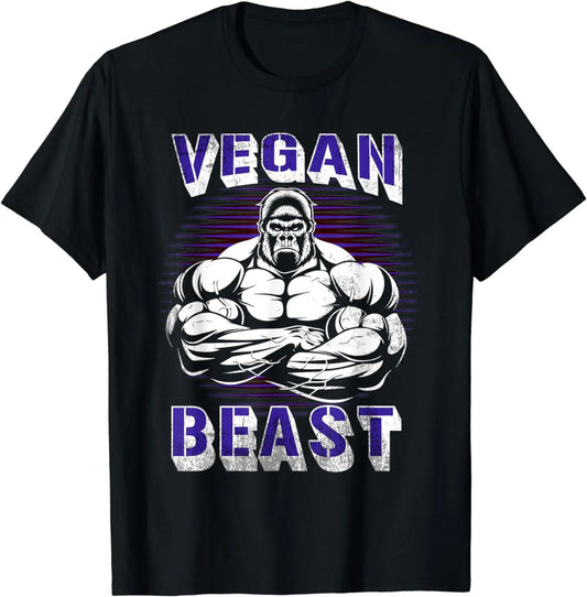 Vegan Beast Gym Shirt Fitness Gorilla Vegetarian Workout TShirt Unisex Style Shirts for Women Men Clothing Streetwear Y2k